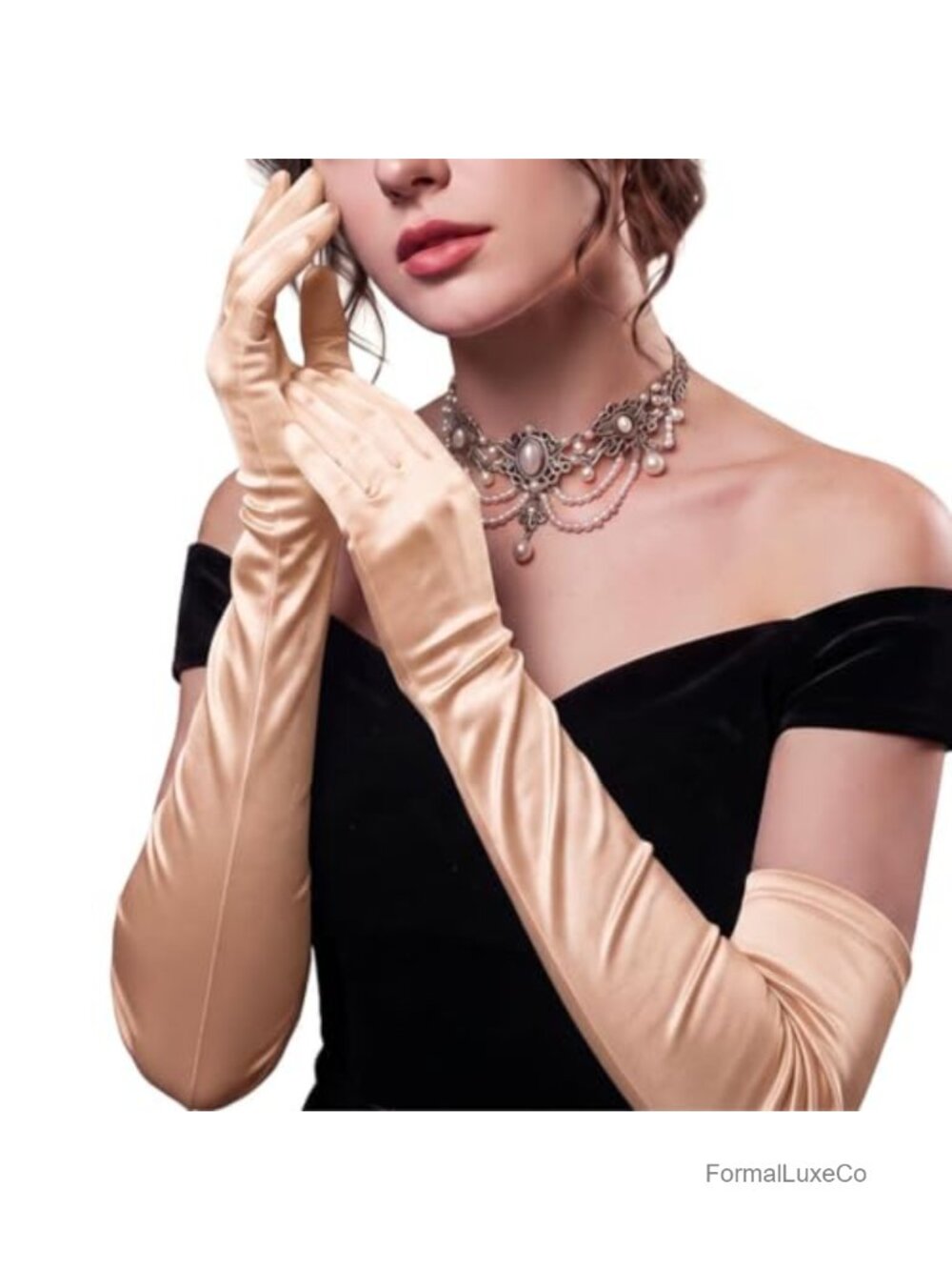 Long Satin Elbow Length Gloves Wedding Opera Tea Party Formal Accessories